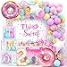 SNLN Two Sweet Birthday Party Decorations 2nd Birthday Supplies TWO Boxes Donut Balloon Arch Backdrop Tablecloth Crown Foil Balloon Second 2 Year Old Birthdays Decorations for Girls - Image 2