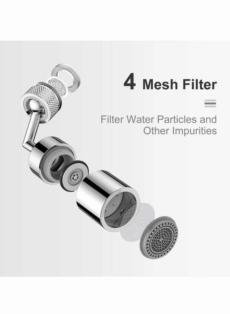 Luckam 2Pcs Universal Splash Fliter Faucet 720¬∞Rotating Movable Kitchen Faucet,kitchen Tap Head Water Saving Faucet Extender Sprayer Sink Spray for Kitchen Bathroom - Image 2