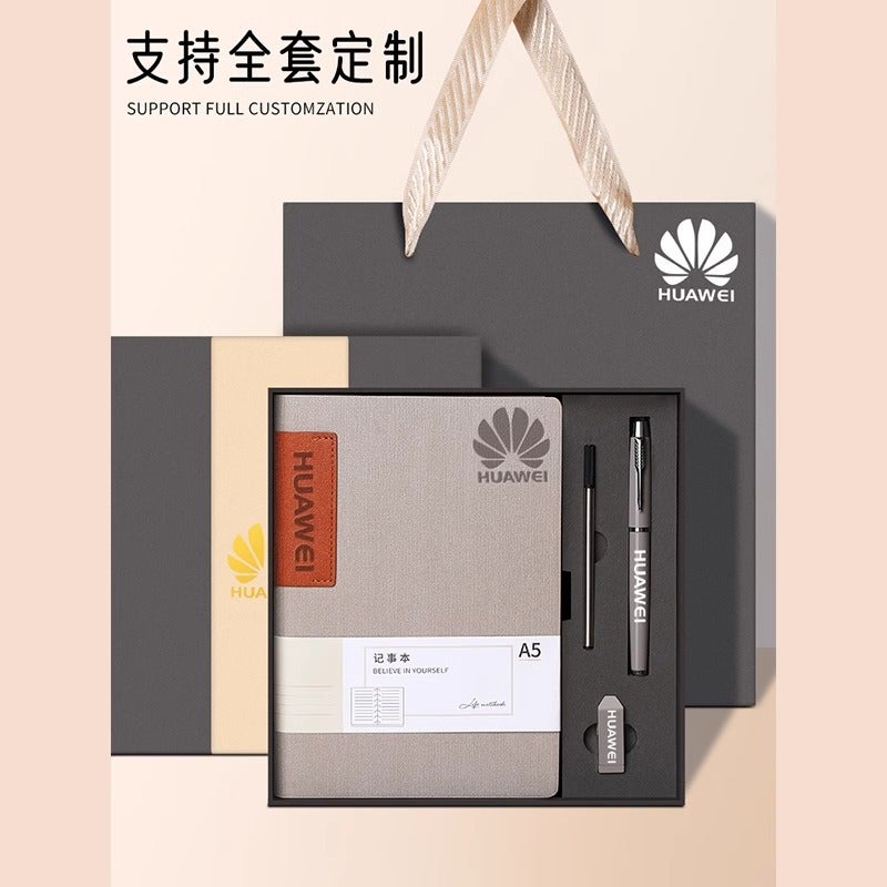 A5 Notebook Soft Leather Cover Gift Box High-End Business Office Work Meeting Record Book Soft Leather Cover Logo - Image 2
