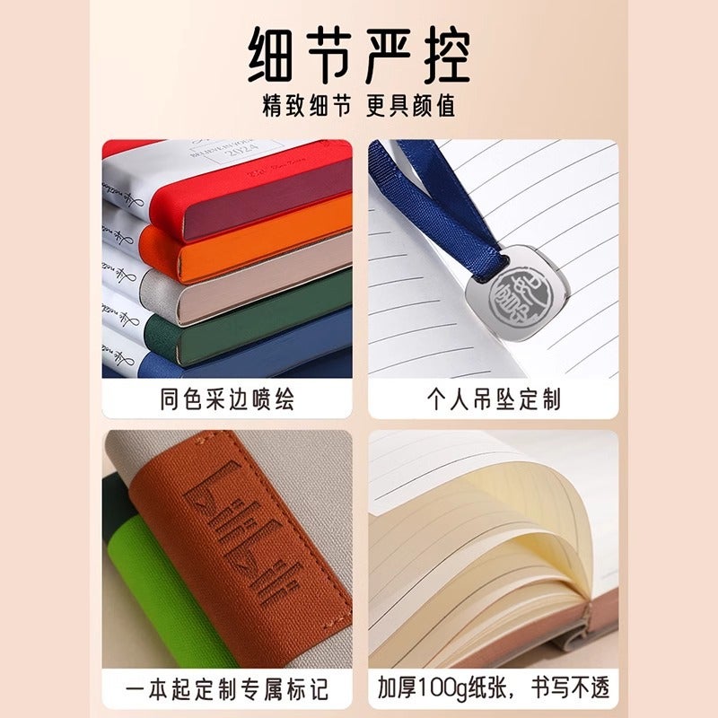 A5 Notebook Soft Leather Cover Gift Box High-End Business Office Work Meeting Record Book Soft Leather Cover Logo - Image 4