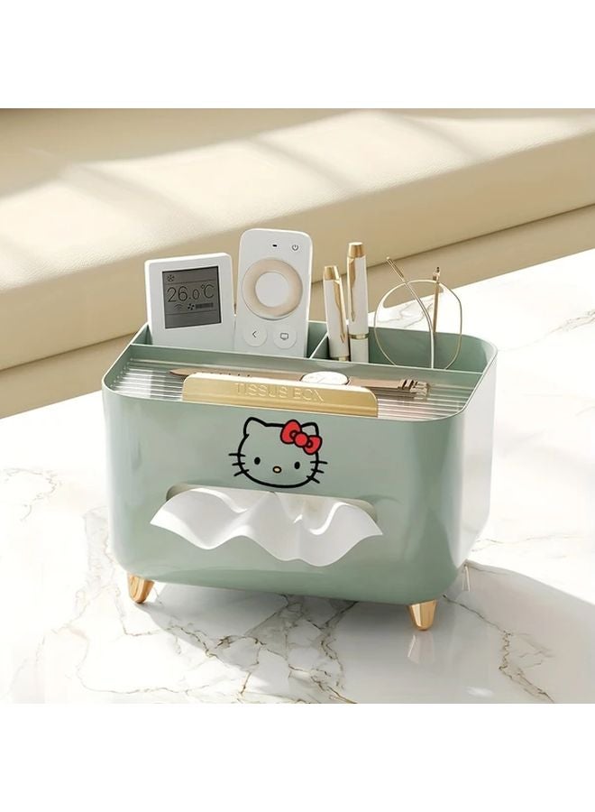 Green Hello Kitty Tissue Box Holder with Lid for Bathroom Living Room Office - Image 1