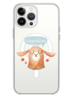 Magnetic Case for iPhone 14 Pro Max 6.7-inch Compatible with MagSafe Wireless Charging, Shockproof Phone Bumper Cover Llamazing lama