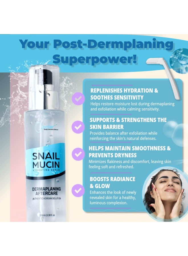 Jasclair Snail Mucin Hydrating Serum for PostDermaplaning Korean Beauty Skincare to Soothe Hydrate Renew Skin After Face Razors Dermaplaning Tools Ideal For Dermplane and Daily Routine - Image 4