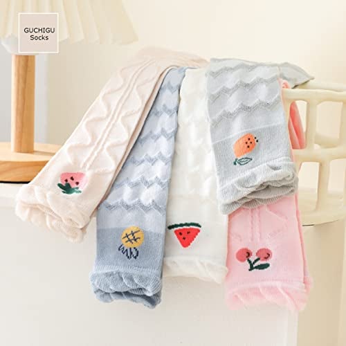 GUCHIGU Unisex Baby Knee-High Socks Toddlers Breathable Cute Print Sock Anti-mosquito Knit 5 Pair Cotton Ankle Socks for Little Kids Boys Girls (Multicolor, 6-36 Months, Pack of 5) - Image 3