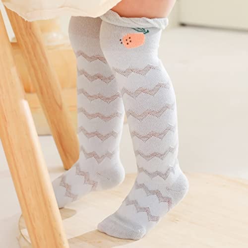 GUCHIGU Unisex Baby Knee-High Socks Toddlers Breathable Cute Print Sock Anti-mosquito Knit 5 Pair Cotton Ankle Socks for Little Kids Boys Girls (Multicolor, 6-36 Months, Pack of 5) - Image 5