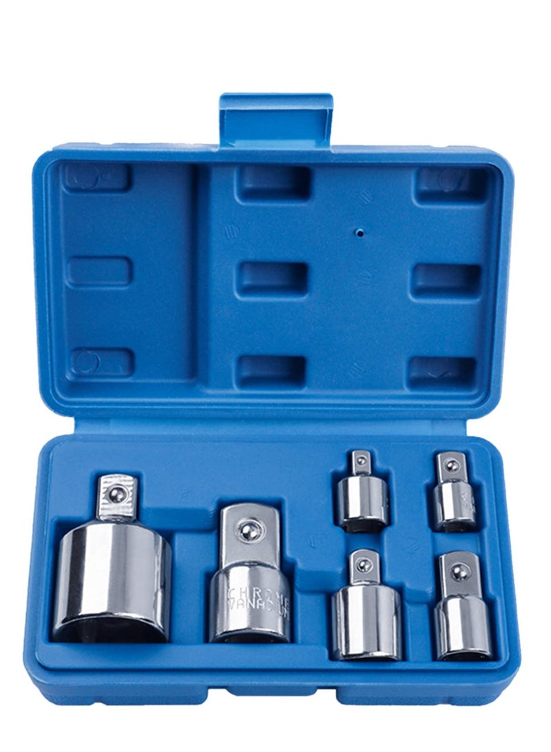 Generic 6-Piece CRV Socket Adapter Ratchet Wrench Conversion Head Air Impact Adapter and Reducer Set Driver Conversions Wrench Extension Conversion Kit  - Image 1