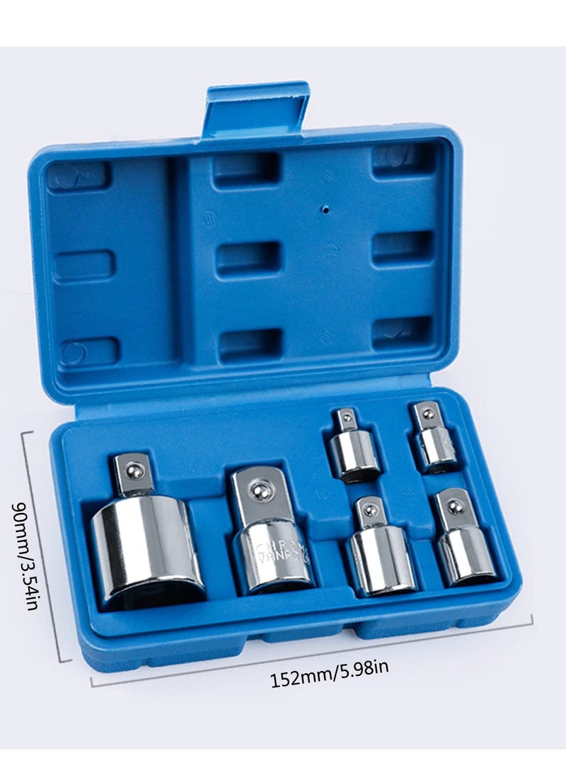 Generic 6-Piece CRV Socket Adapter Ratchet Wrench Conversion Head Air Impact Adapter and Reducer Set Driver Conversions Wrench Extension Conversion Kit  - Image 3
