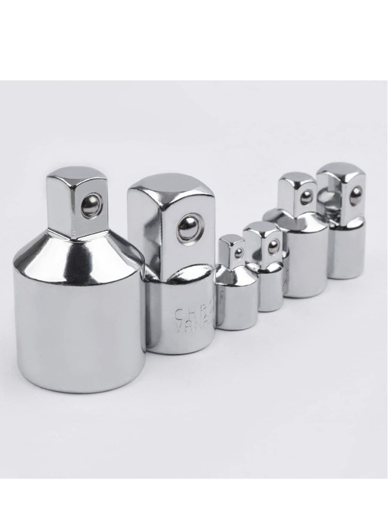 Generic 6-Piece CRV Socket Adapter Ratchet Wrench Conversion Head Air Impact Adapter and Reducer Set Driver Conversions Wrench Extension Conversion Kit  - Image 4