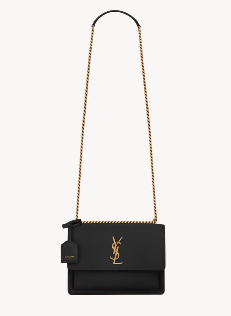 Classic YSL Style Smooth Leather Flap Bag – Luxury Chain Shoulder Crossbody Handbag for Women – Elegant Magnetic Closure Daily Office & Travel Bag - Image 1