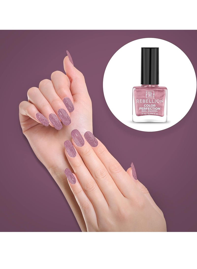 Rebellion Color Perfection Nail Enamel 12ml Rose Gold Vivid Pink RM06 - Image 3