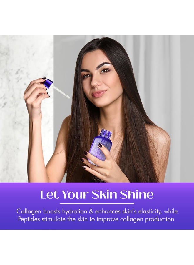 The Beauty Elixir Collagen & Peptides Serum For Face - Dermatologist Tested, Anti-Aging, Hydrating & Repairing Treatment for Fine Lines & Wrinkles - Clean Beauty, Cruelty-Free Korean Skincare - 1.69oz - Image 3