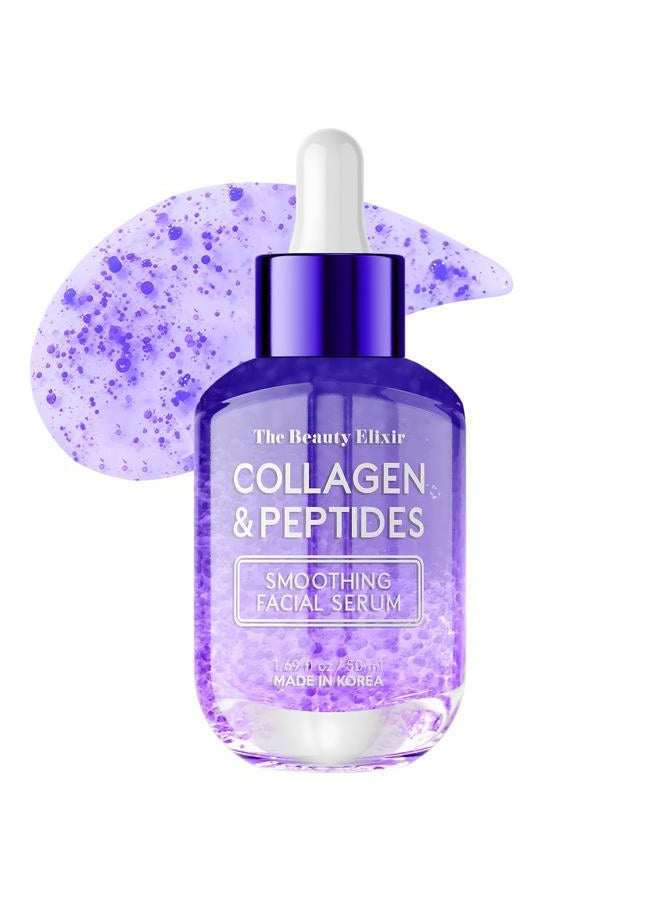 The Beauty Elixir Collagen & Peptides Serum For Face - Dermatologist Tested, Anti-Aging, Hydrating & Repairing Treatment for Fine Lines & Wrinkles - Clean Beauty, Cruelty-Free Korean Skincare - 1.69oz - Image 1