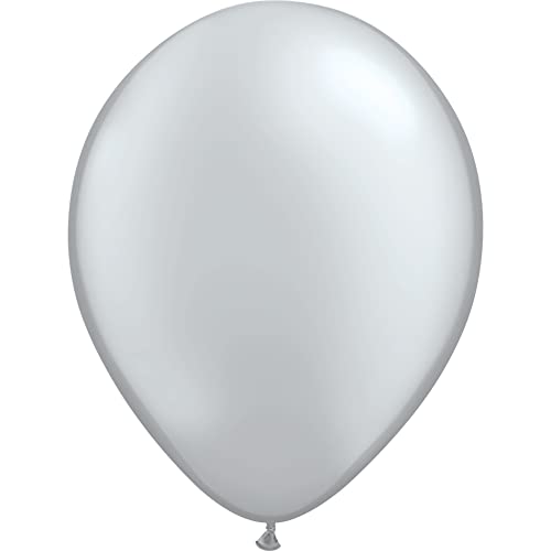 Qualatex 11" Metalic Silver Balloons (100ct) by Pioneer Balloon Company - Image 1