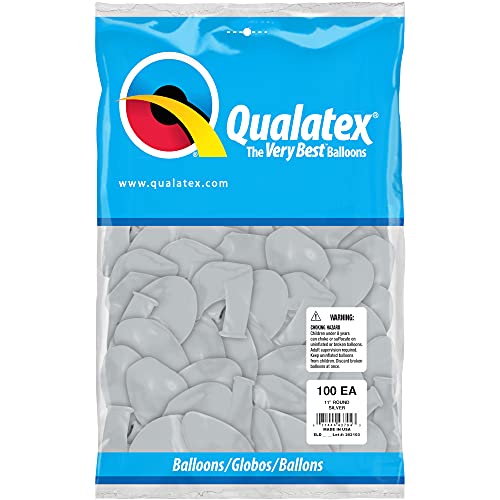 Qualatex 11" Metalic Silver Balloons (100ct) by Pioneer Balloon Company - Image 2