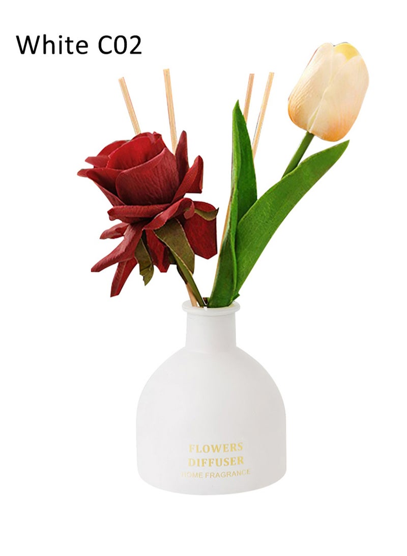 Reed Diffuser, Luxurious Scented Oil Diffuser, Artificial Flowers Home Perfume for Home Office Décor, 150ml (Red Rose) - Image 1