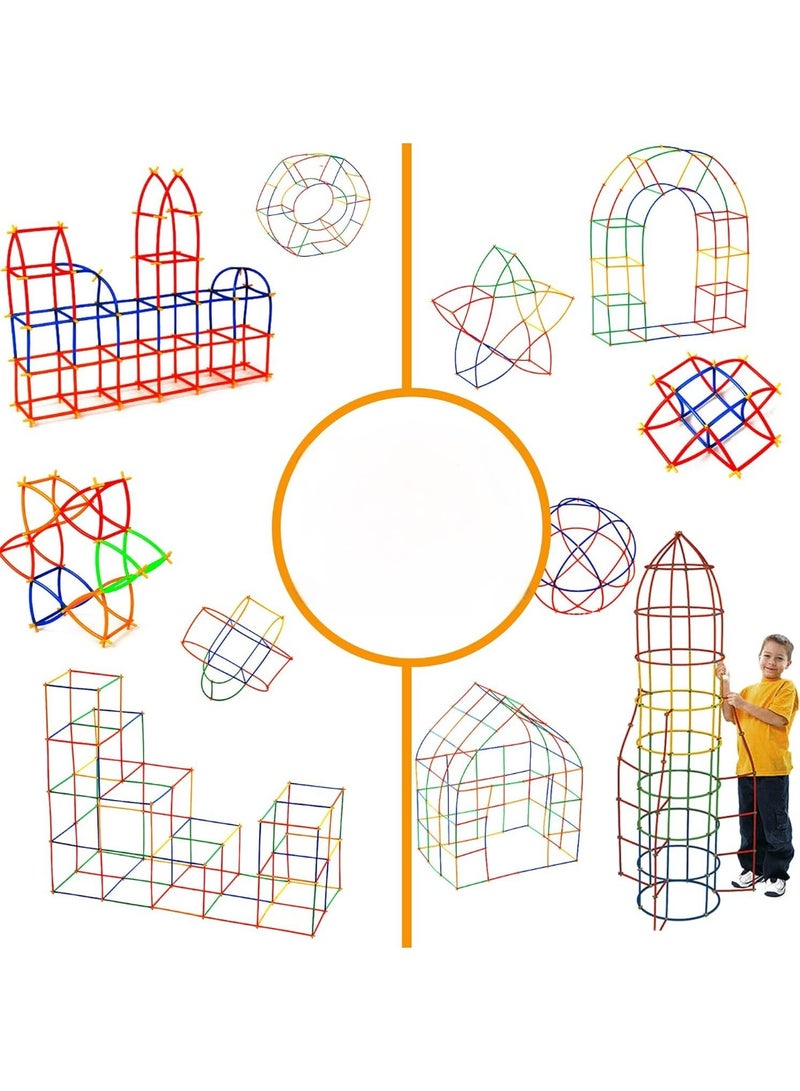 DUNISO 300 Pcs Children's Straw Building Set ，Straw Constructor Stem Building Toys，Straw Building Blocks Stem Kit，Safe and Fun，Gift for Boys and Girls - Image 2