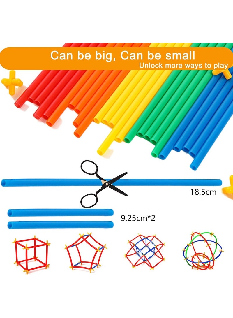 DUNISO 300 Pcs Children's Straw Building Set ，Straw Constructor Stem Building Toys，Straw Building Blocks Stem Kit，Safe and Fun，Gift for Boys and Girls - Image 3