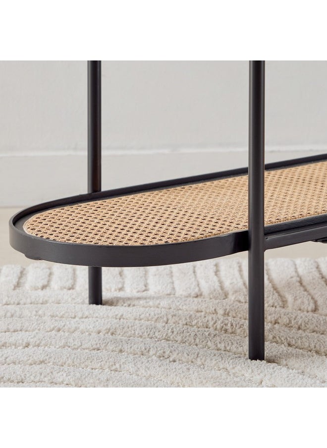Home Box - Enna Rattan and Solid Wood Console Table 35 x 80 x 120 cm - Image 1