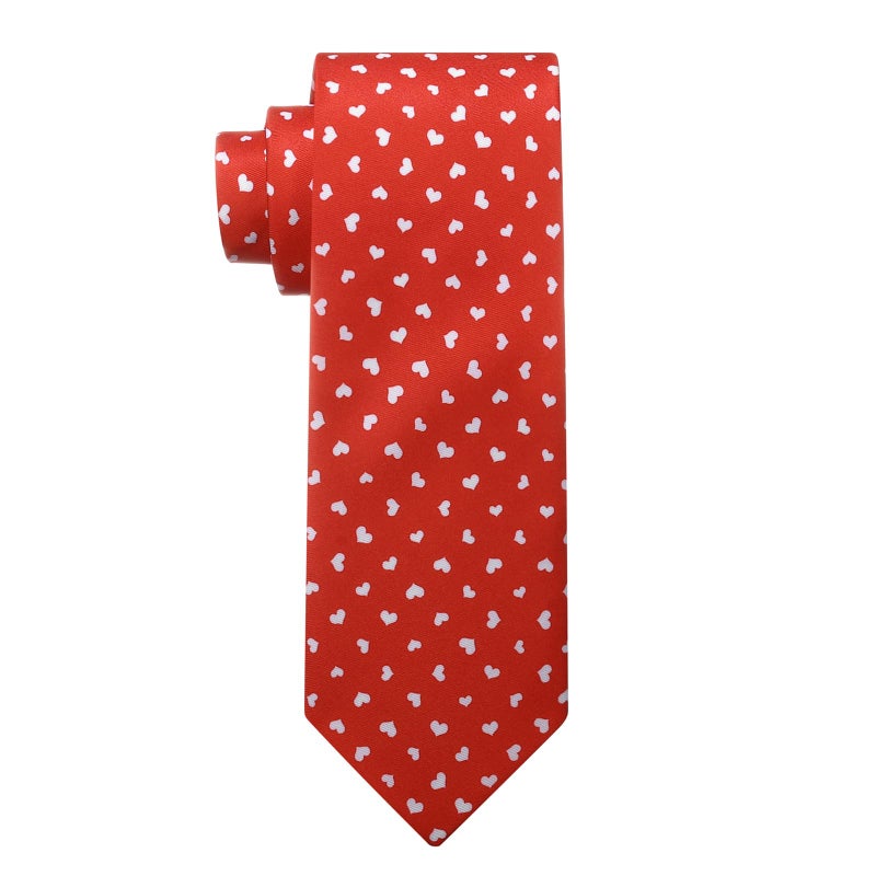 KOOELLE Men's Heart Necktie Tie Holiday Party Red Ties For Men 3.25 inch(8.3cm) - Image 1