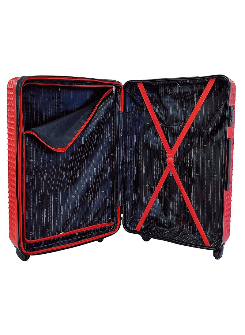 ROWER Luggage Set of 3 Hard Side Lightweight Travel Bag Trolley Set With Spinner Wheels & Lock (20/25/29 Inches) - Image 4