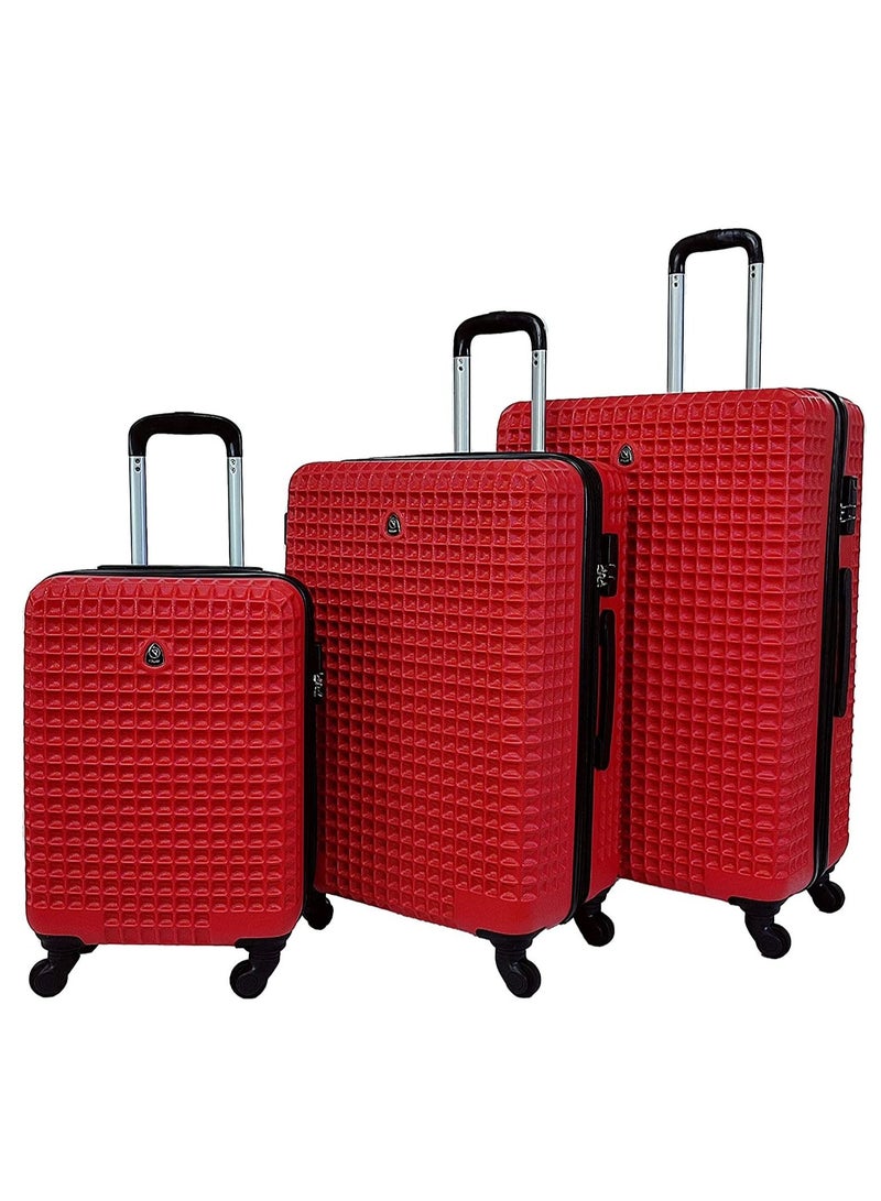 ROWER Luggage Set of 3 Hard Side Lightweight Travel Bag Trolley Set With Spinner Wheels & Lock (20/25/29 Inches) - Image 1