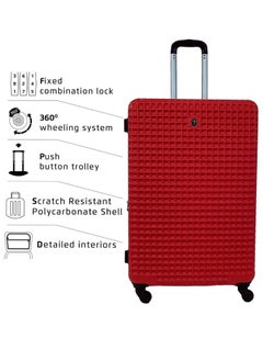 ROWER Luggage Set of 3 Hard Side Lightweight Travel Bag Trolley Set With Spinner Wheels & Lock (20/25/29 Inches)  - Image 2