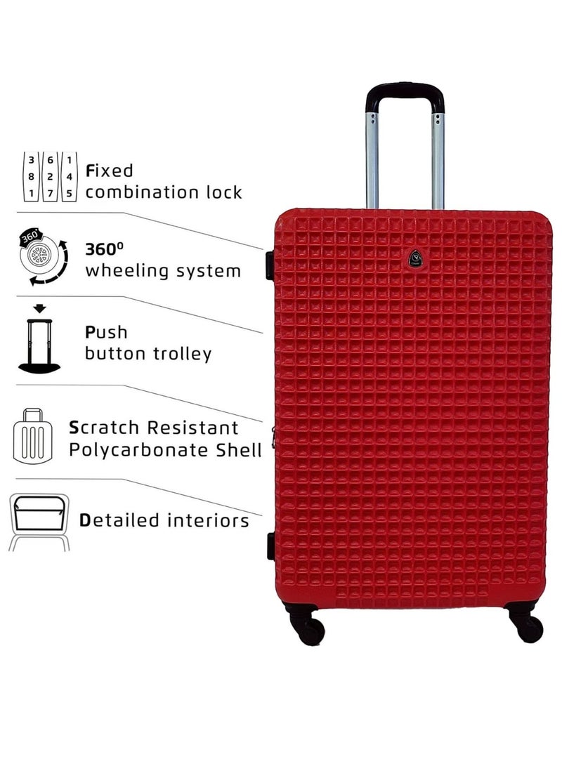 ROWER Luggage Set of 3 Hard Side Lightweight Travel Bag Trolley Set With Spinner Wheels & Lock (20/25/29 Inches) - Image 2