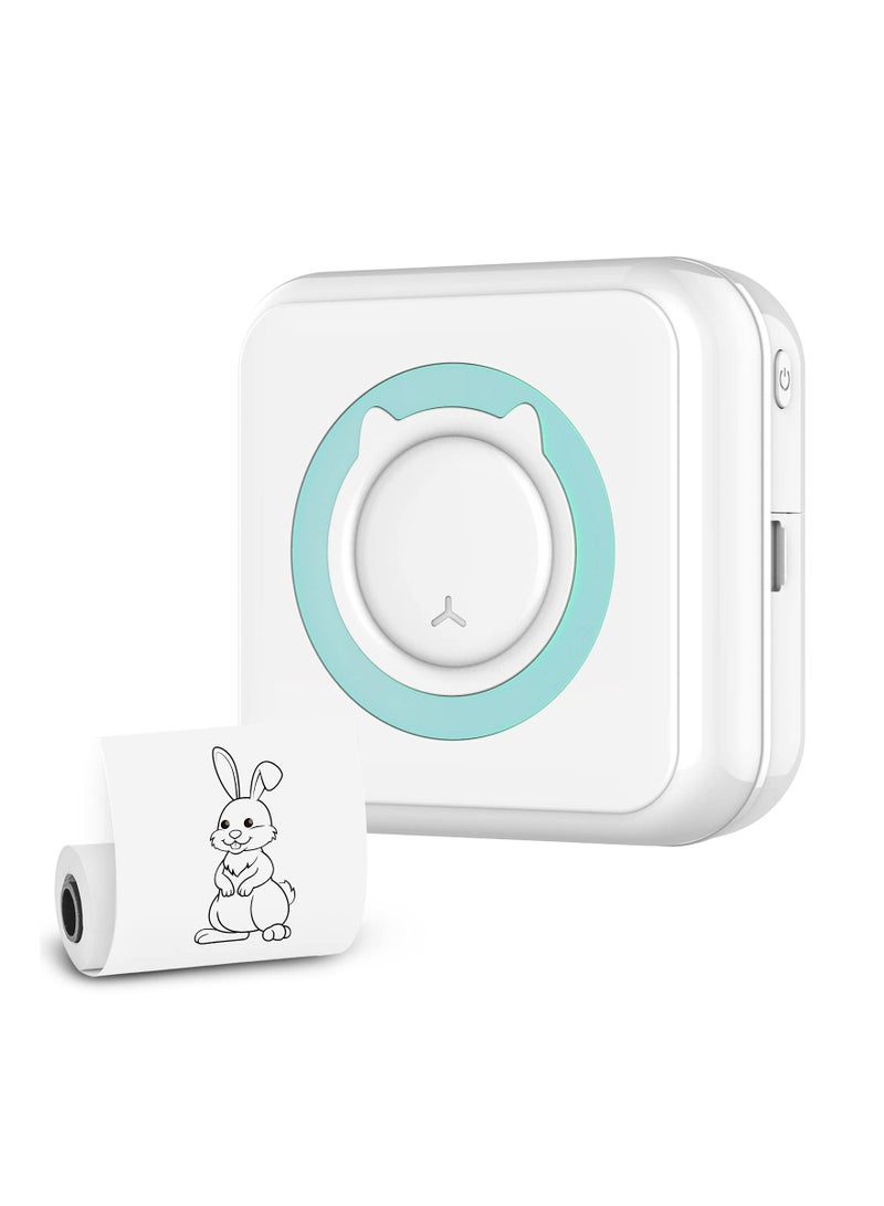 Mini Pocket Sticker Printer, SYOSI 1Pcs Bluetooth Wireless Portable Mobile Printer Machine Thermal Printer for Notes, Memo, Photo, Pocket Label Receipt Printer Compatible with iOS & Androi - Image 1