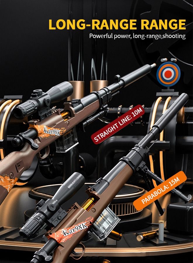 GROIC Toy Gun Soft Bullets Education Toy,Sniper Rifle Blaster Gun 98K,Double Mirror Effect Toy Sniper Guns,DIY Toy with Rich Accessories ,Shooting Games Toys for Kids  - Image 5