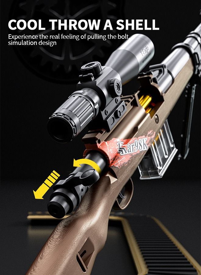 GROIC Toy Gun Soft Bullets Education Toy,Sniper Rifle Blaster Gun 98K,Double Mirror Effect Toy Sniper Guns,DIY Toy with Rich Accessories ,Shooting Games Toys for Kids  - Image 4