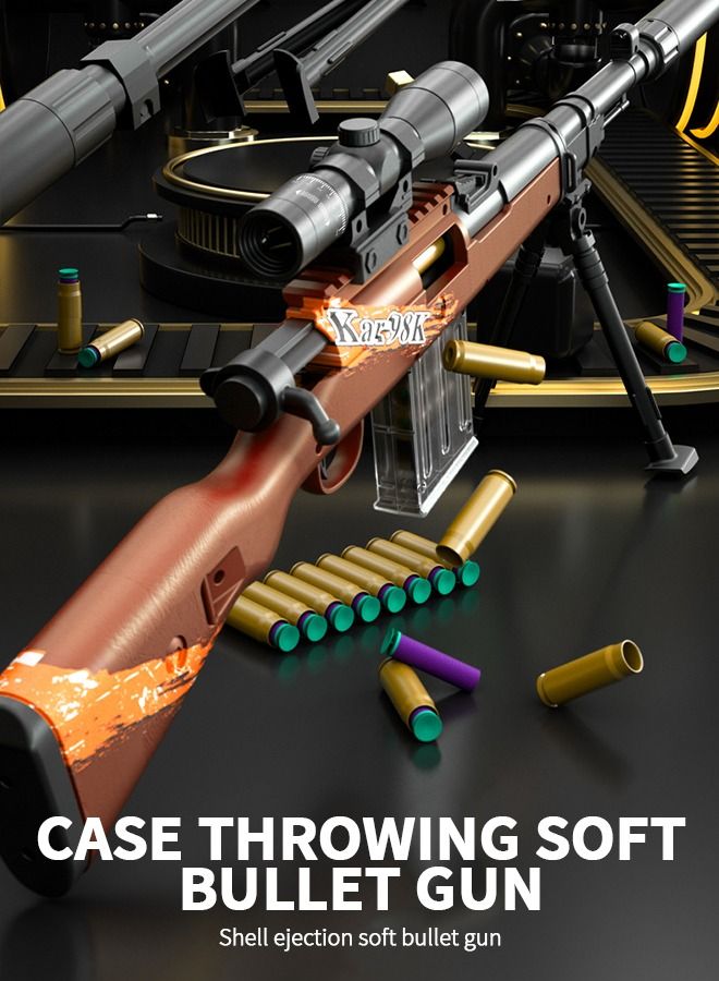 GROIC Toy Gun Soft Bullets Education Toy,Sniper Rifle Blaster Gun 98K,Double Mirror Effect Toy Sniper Guns,DIY Toy with Rich Accessories ,Shooting Games Toys for Kids  - Image 2