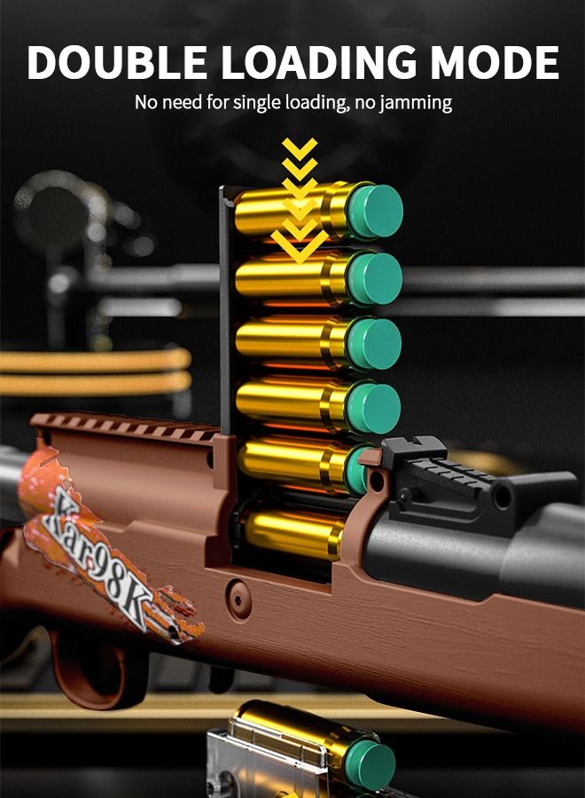 GROIC Toy Gun Soft Bullets Education Toy,Sniper Rifle Blaster Gun 98K,Double Mirror Effect Toy Sniper Guns,DIY Toy with Rich Accessories ,Shooting Games Toys for Kids  - Image 3
