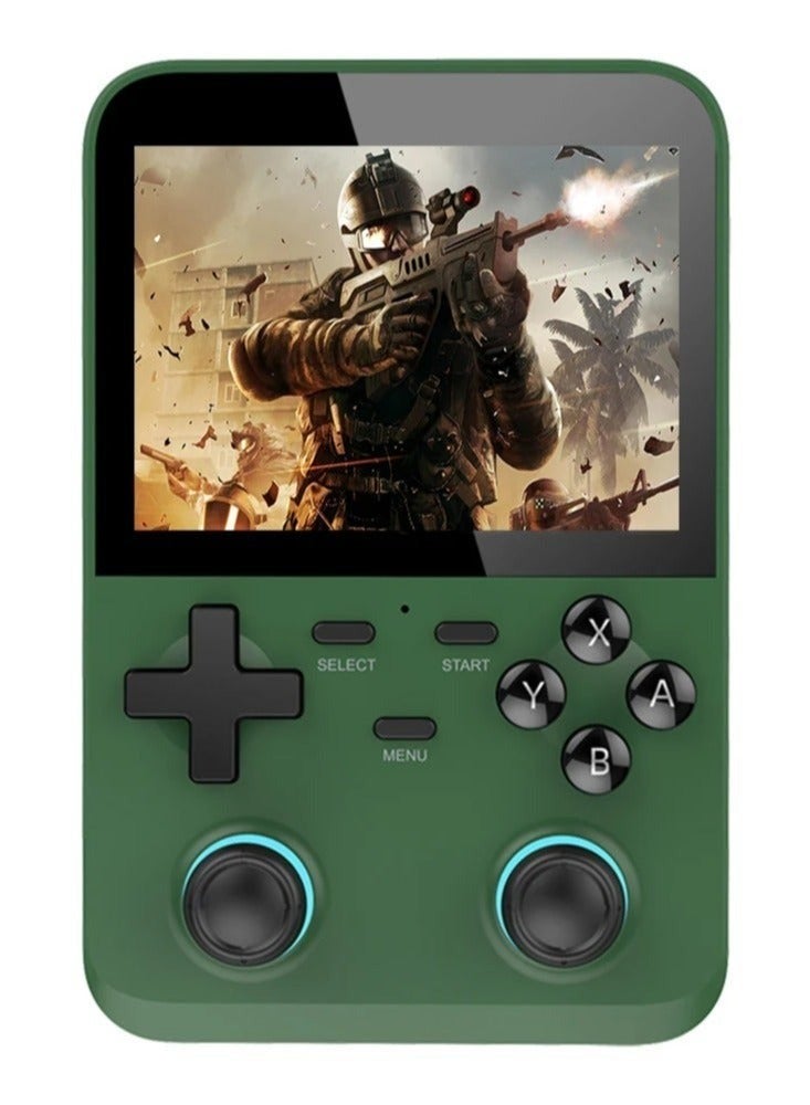 D007 Handheld Game Console with Linux System, Dual 3D Joystick, Retro Games, Built-in 128GB Memory Card (Green) - Image 1