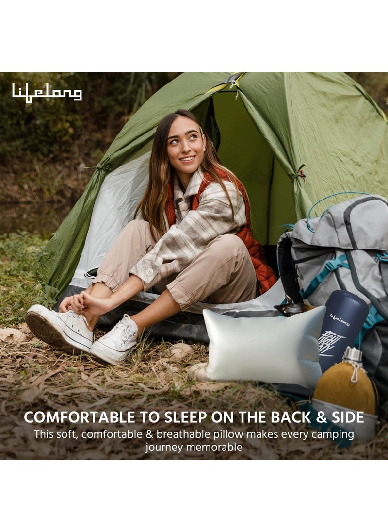 Lifelong Lifelong Pillow for Camping-Neck Pillow for Travel-Travel Accessories Use While Sleeping in Airplane,Car,Hammock Bed&Camp -Car Pillow with Portable Bag -Small Portable Pillow for Adults&Kids,Grey  - Image 3