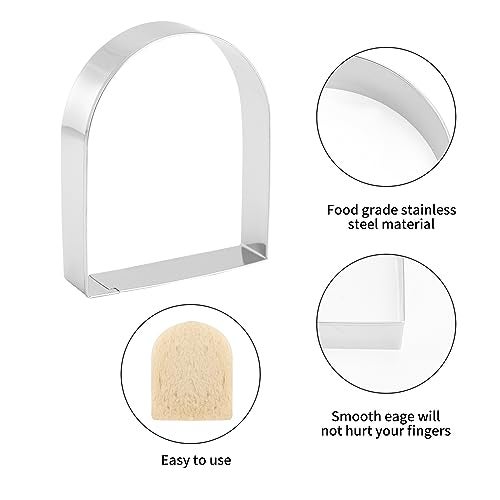 ANCKNE Arched Cookie Cutter Set ANCKNE 4 piece geometric cookie cutter molds - Stainless steel from 2 to 5 inches, Cake Cutters for Kitchen Baking - Image 2