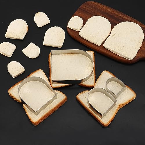 ANCKNE Arched Cookie Cutter Set ANCKNE 4 piece geometric cookie cutter molds - Stainless steel from 2 to 5 inches, Cake Cutters for Kitchen Baking - Image 5