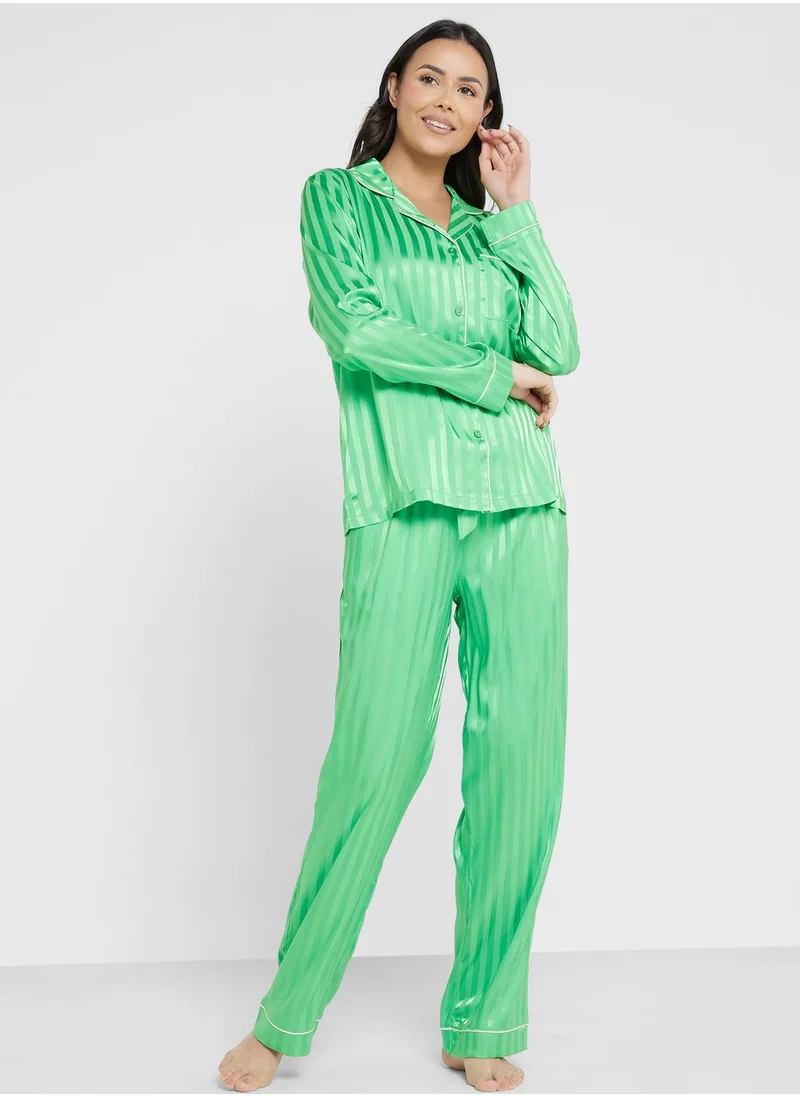 CHELSEA PEERS Printed Shirt & Pyjama Set