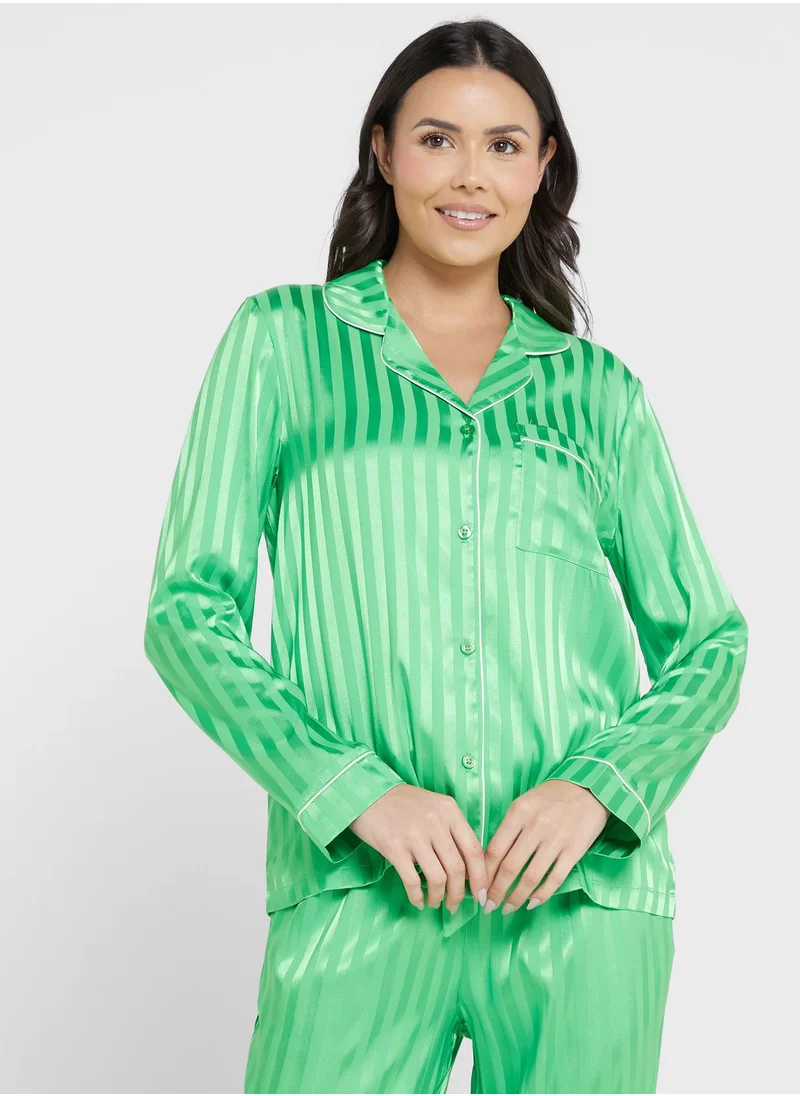 CHELSEA PEERS Printed Shirt & Pyjama Set