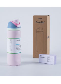 FreeSip Insulated Stainless Steel Water Bottle with Straw for Sports and Travel, BPA-Free, 24-Ounce, Pink