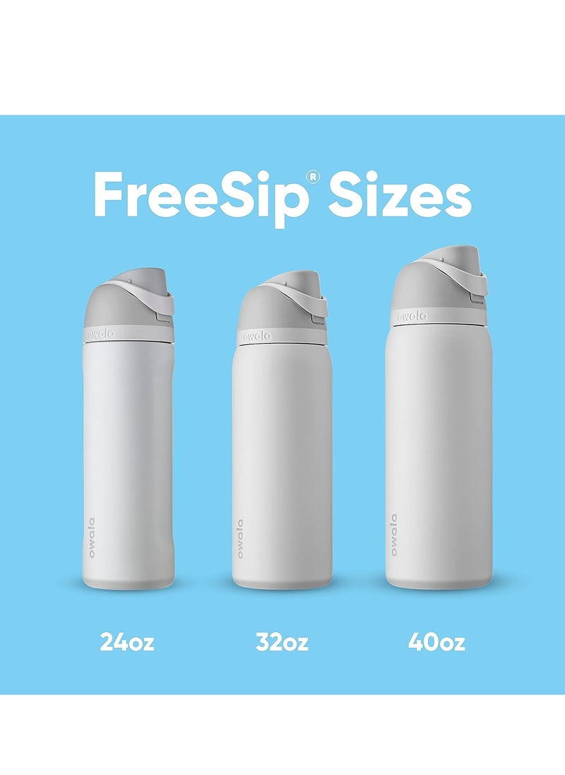Owala - FreeSip Insulated Stainless Steel Water Bottle with Straw for Sports and Travel, BPA-Free, 24-Ounce, Pink - Image 1