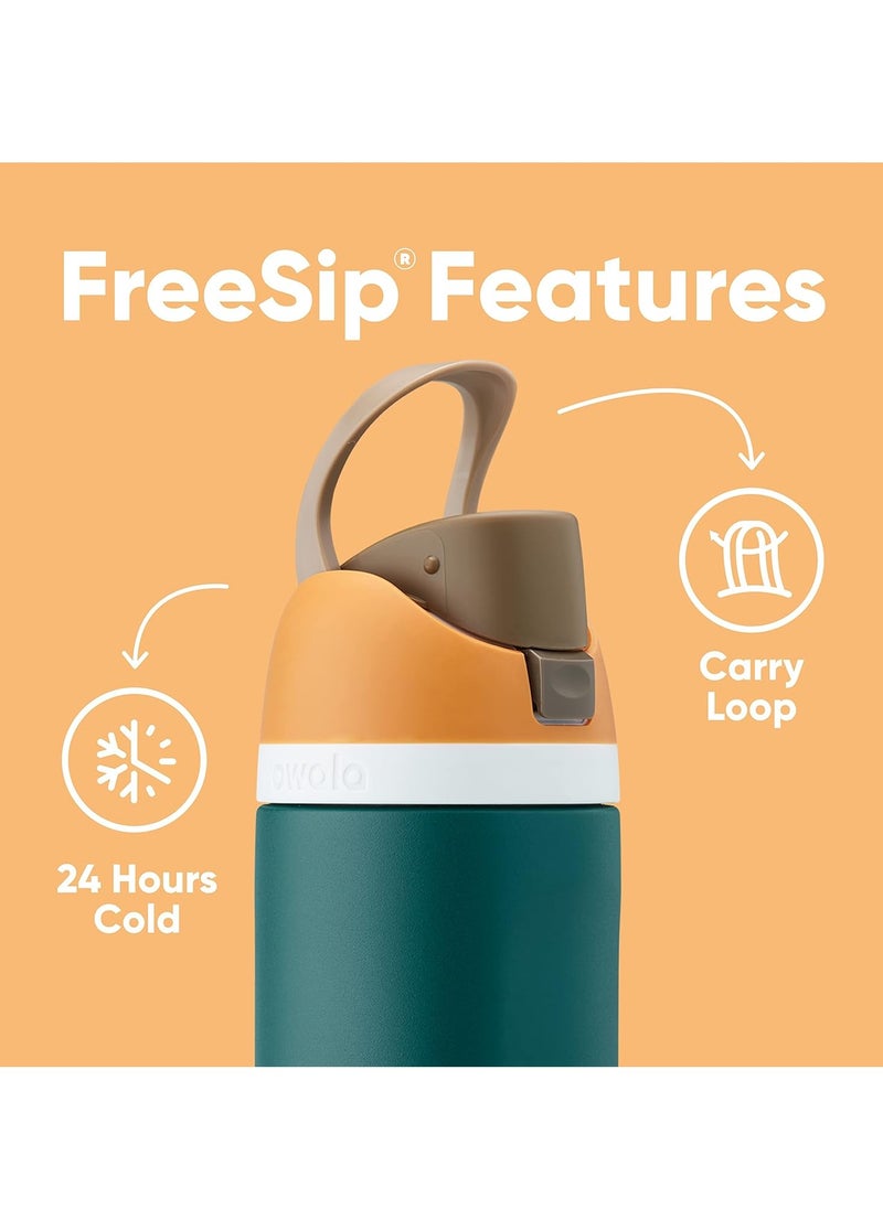 Owala - FreeSip Insulated Stainless Steel Water Bottle with Straw for Sports and Travel, BPA-Free, 24-Ounce, Pink - Image 1