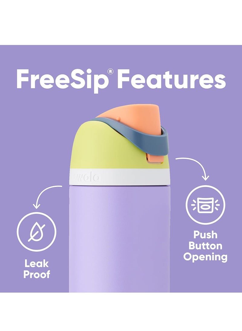 Owala - FreeSip Insulated Stainless Steel Water Bottle with Straw for Sports and Travel, BPA-Free, 24-Ounce, Pink - Image 1
