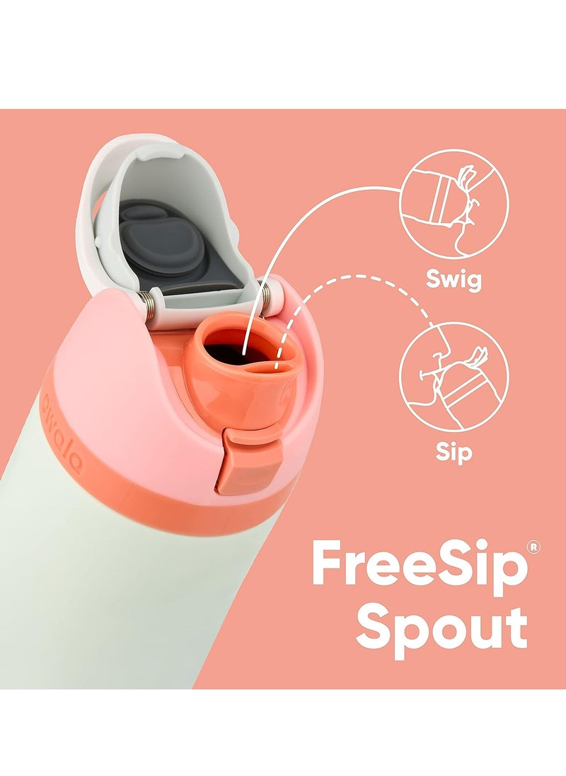 Owala - FreeSip Insulated Stainless Steel Water Bottle with Straw for Sports and Travel, BPA-Free, 24-Ounce, Pink - Image 1