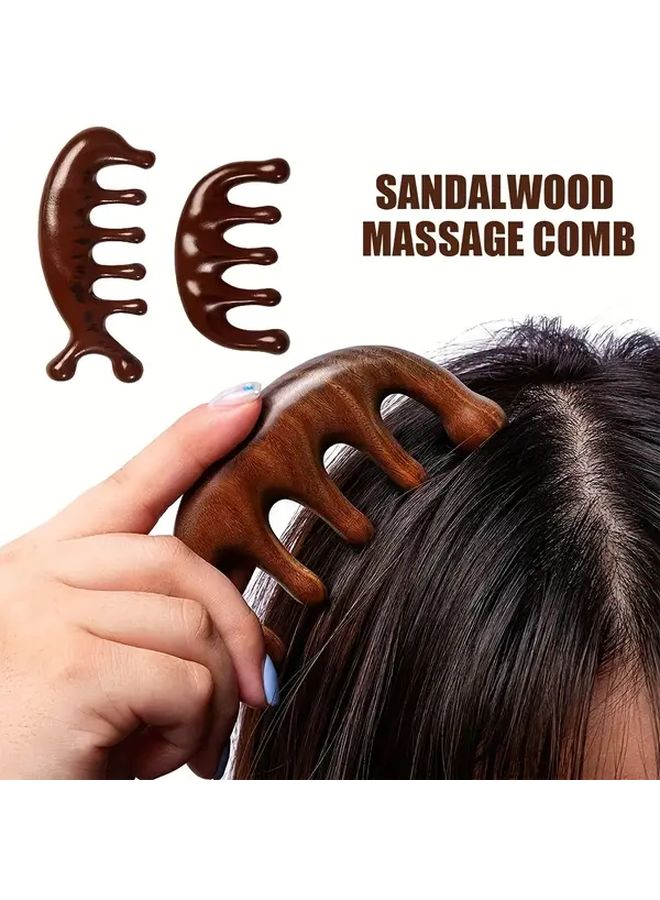 4pcs Five Tooth Handleless Meridian Massage Comb Unisex Scalp Brush Promotes Blood Circulation - Image 4