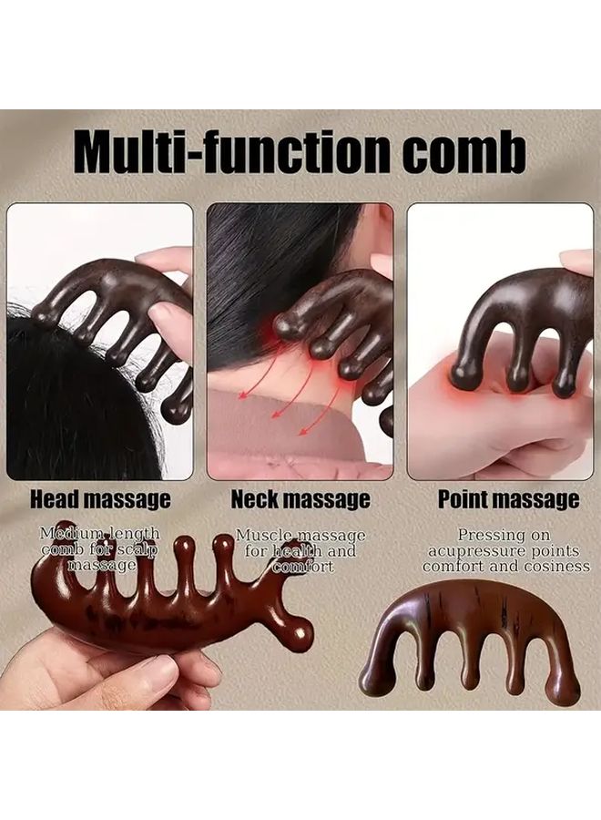 4pcs Five Tooth Handleless Meridian Massage Comb Unisex Scalp Brush Promotes Blood Circulation - Image 5
