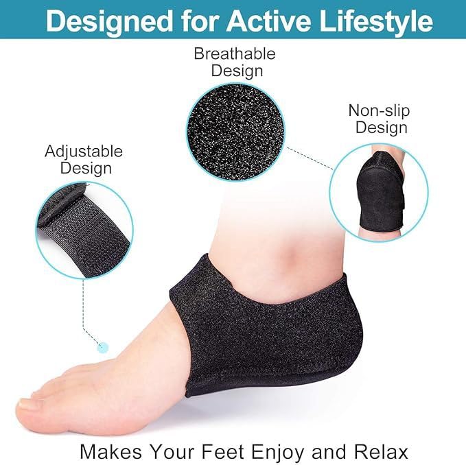 CETAPLAST 2 Pieces Plantar Fasciitis Heel Protectors and Gel Heel Cups – Premium Heel Pads for Women and Men to Relieve Heel Spur Pain, Achilles Tendonitis, and Cracked Heels; Shock-Absorbing Heel Inserts for Shoes with Superior Cushion Support -2 Pieces (Black, S (35-40)) - Image 2