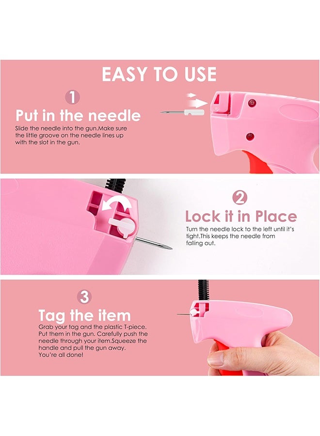 أوشن العلامات الموصى بها مسدس للملابس , خياطة دقيقة ميني خياطة مسدس للملابس , ثابت الملابس السريعة , مجموعة أدوات الخياطة Hemming , يتضمن 1000 موصلات , رائع لإصلاح الملابس ​  (الورد الأحمر) - Image 4