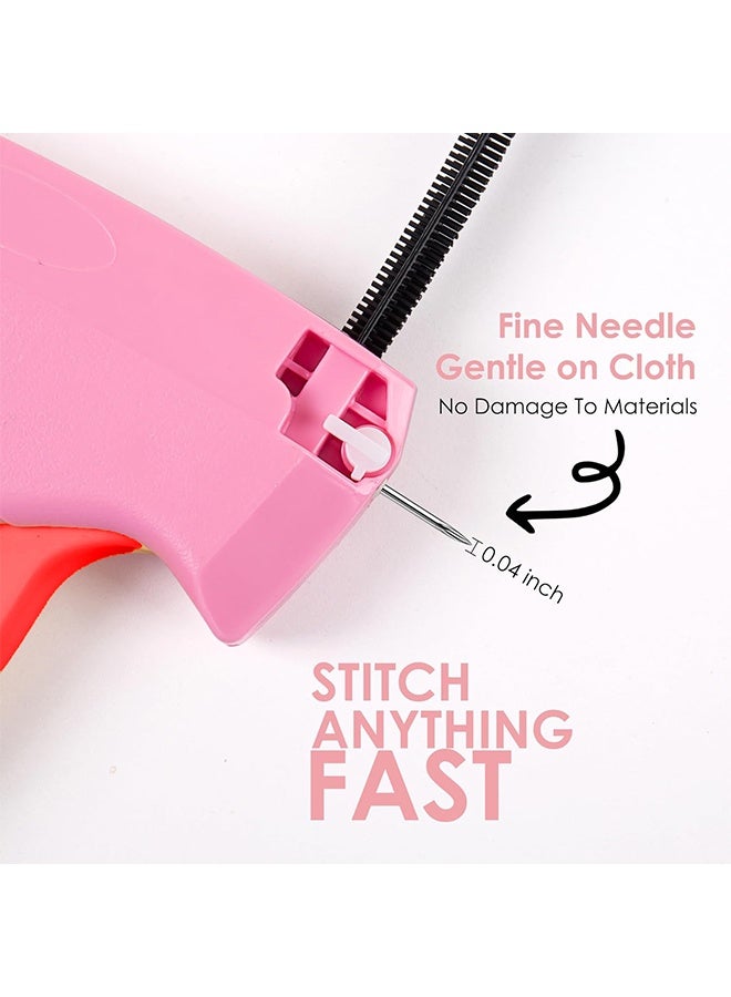 أوشن العلامات الموصى بها مسدس للملابس , خياطة دقيقة ميني خياطة مسدس للملابس , ثابت الملابس السريعة , مجموعة أدوات الخياطة Hemming , يتضمن 1000 موصلات , رائع لإصلاح الملابس ​  (الورد الأحمر) - Image 3