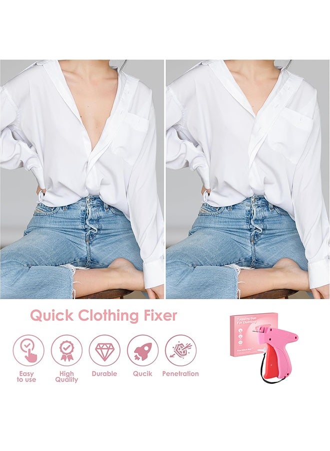 أوشن العلامات الموصى بها مسدس للملابس , خياطة دقيقة ميني خياطة مسدس للملابس , ثابت الملابس السريعة , مجموعة أدوات الخياطة Hemming , يتضمن 1000 موصلات , رائع لإصلاح الملابس ​  (الورد الأحمر) - Image 5