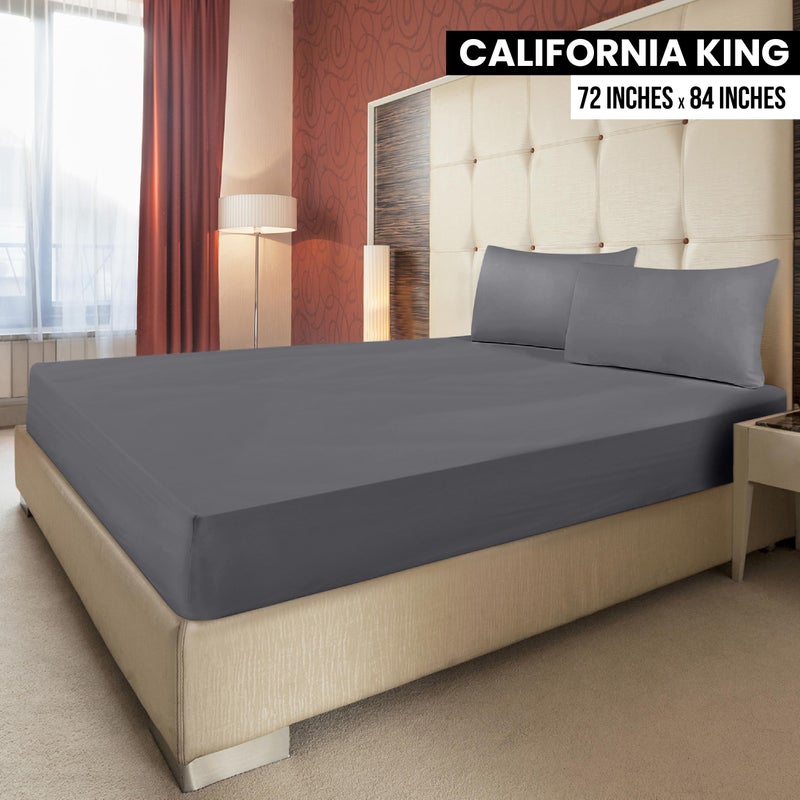 Utopia Bedding Cal King Fitted Sheet - Bottom Sheet - Deep Pocket - Soft Microfiber -Shrinkage and Fade Resistant-Easy Care -1 Fitted Sheet Only (Grey) - Image 2